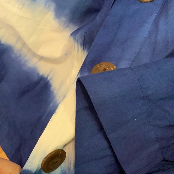 WHIT / Shibori dip dye tie dye striped button down midi skirt XS anthropologie - Picture 4 of 5